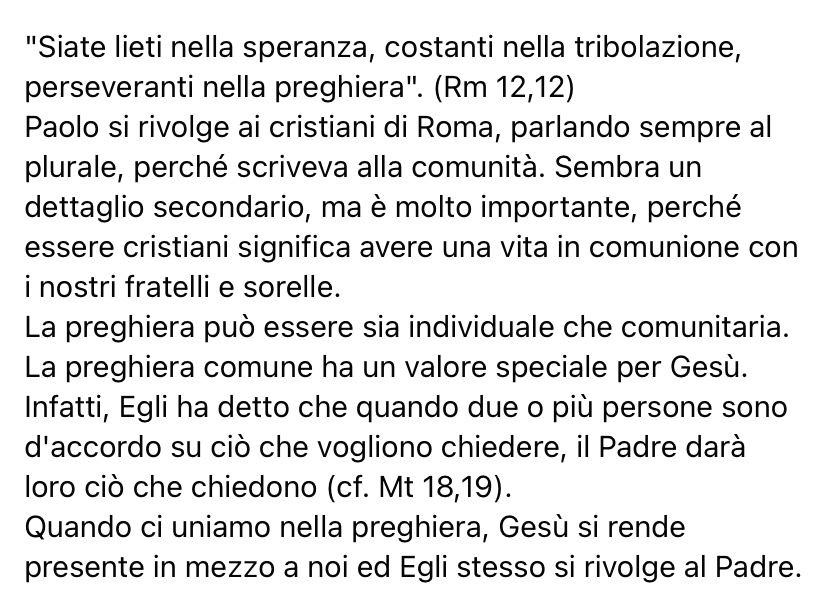 Perseverare nella preghiera